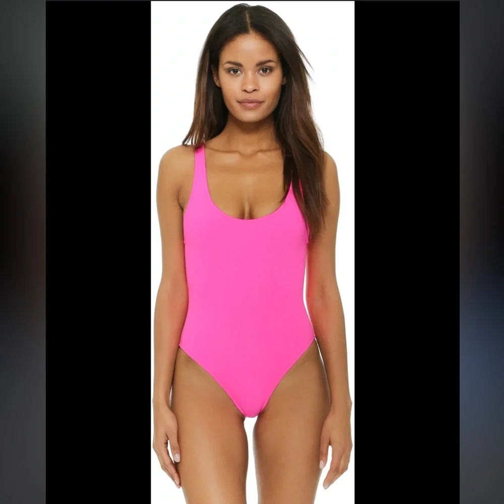 Hot Pink Barbie One Piece Bathing Suit - Picture 4 of 6